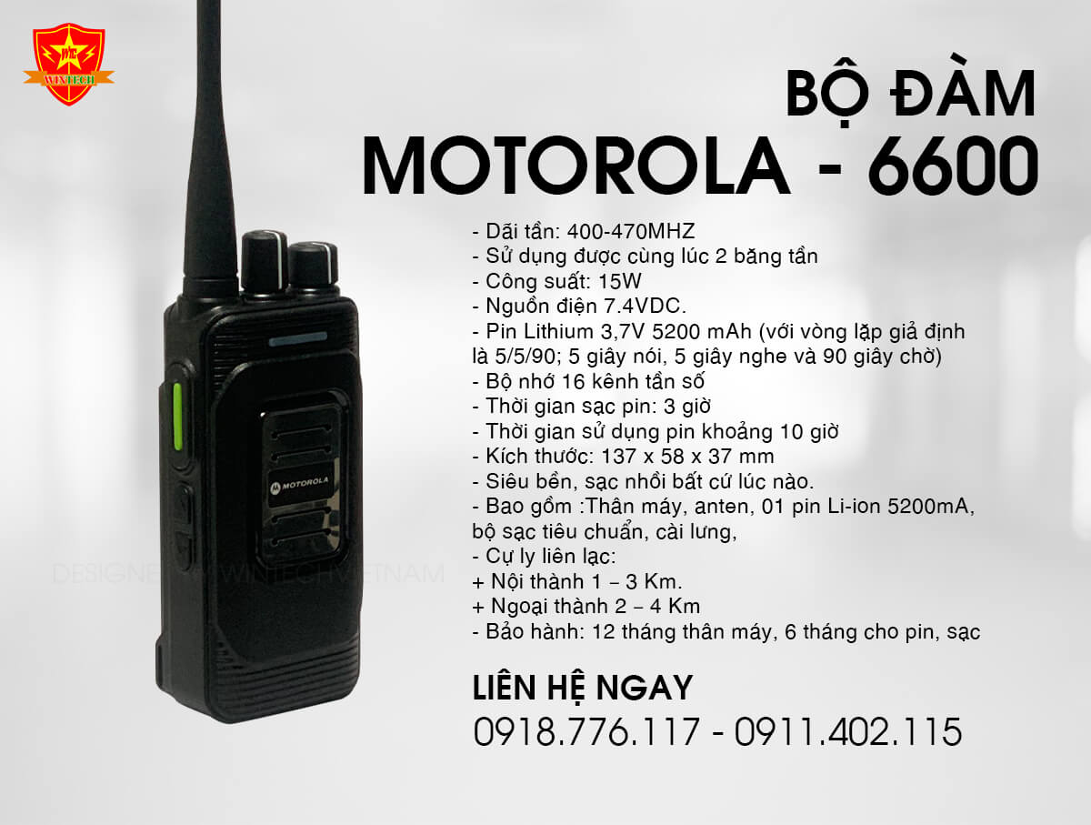 Bộ đàm MOTOROLA Có bán kính lên đến 4Km