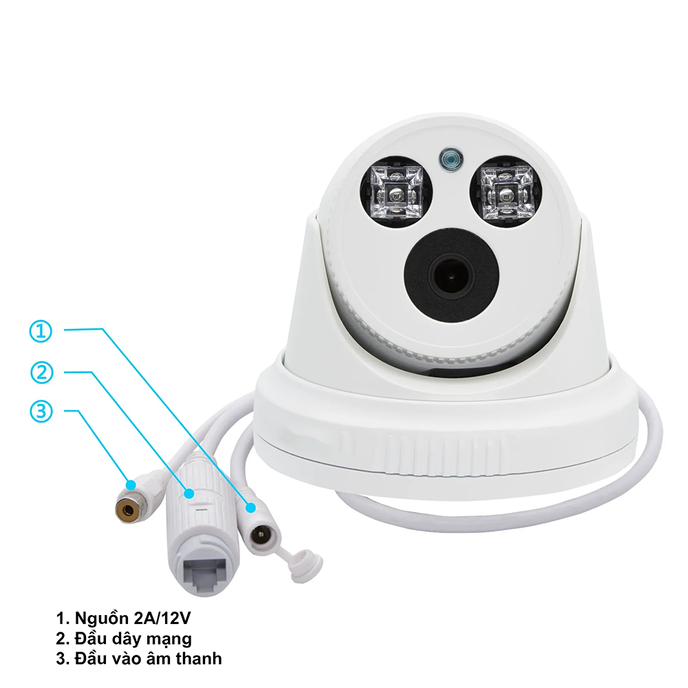 Camera Ip Dome - 4.0MP - POE+MIC Sở Hửu Tầm Xa Hồng Ngoại 25 Met