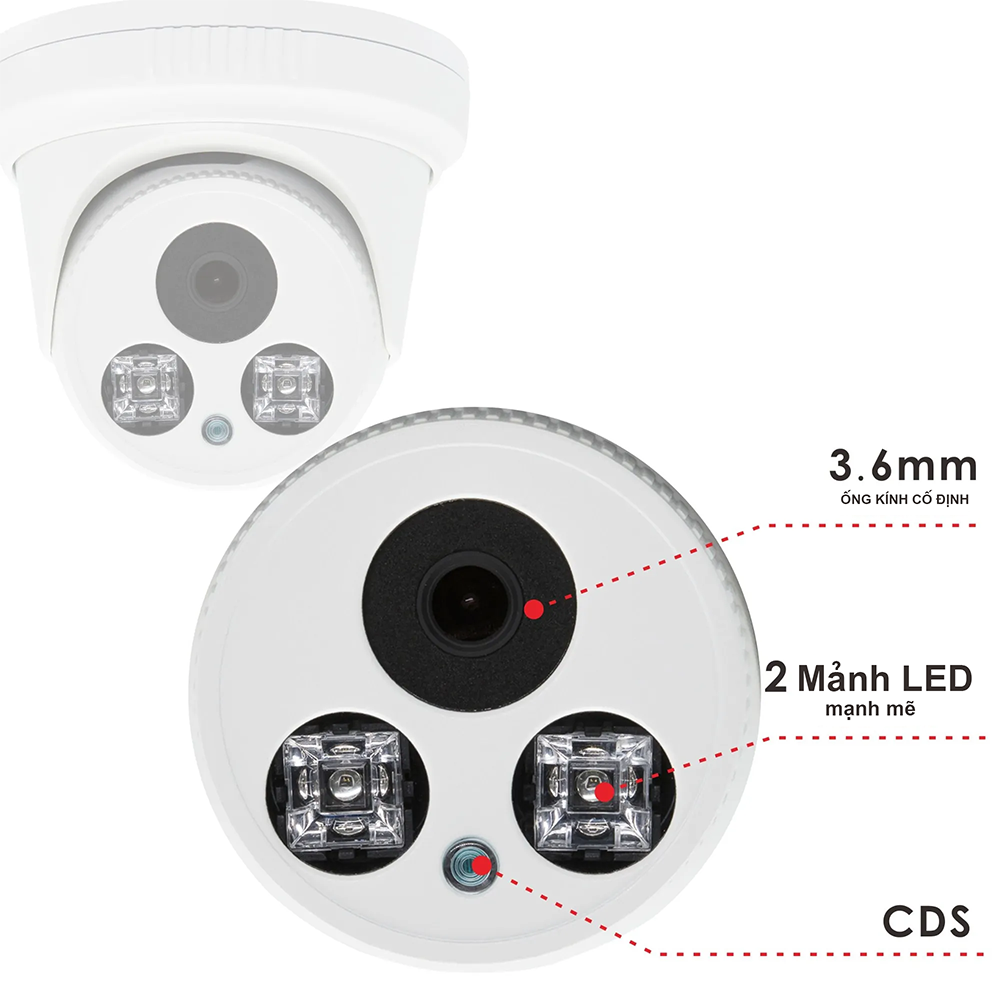 Camera Ip Dome - 4.0MP - POE+MIC Sở Hửu Tầm Xa Hồng Ngoại 25 Met